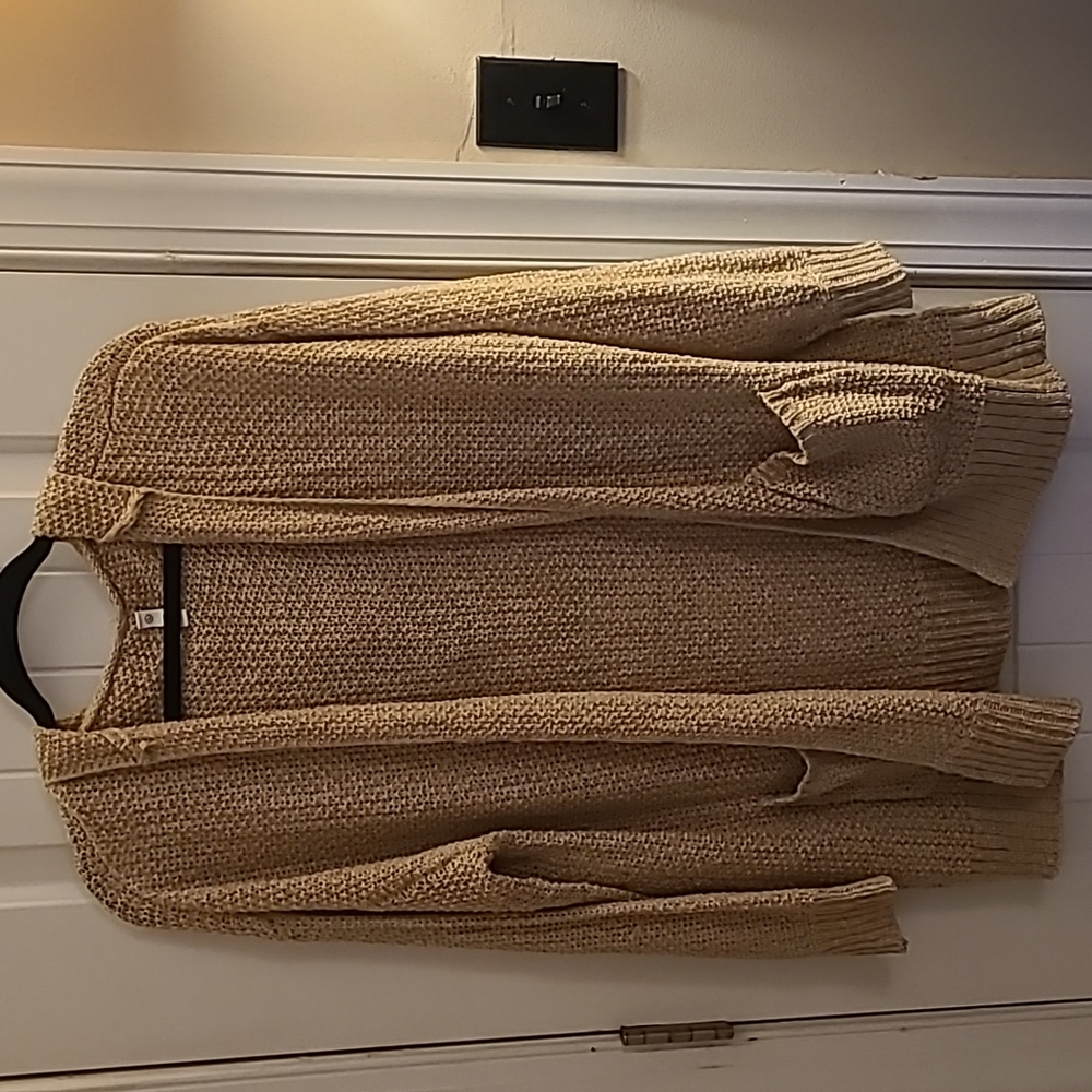 Tan Hooded Cardigan